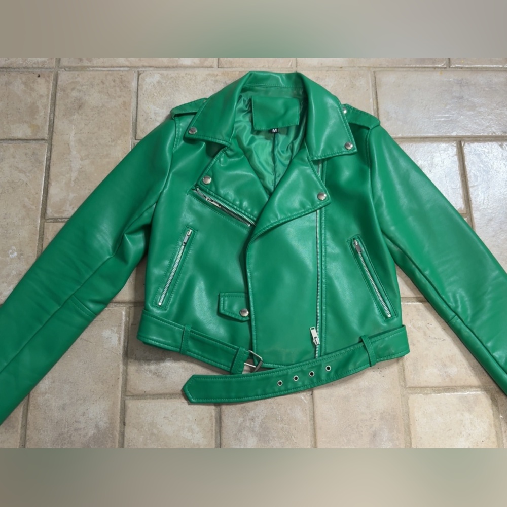 Green Women's Leather Jacket